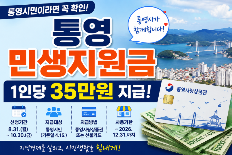 통영 민생지원금 35만원｜통영 민생지원금 4차 신청·날짜·지급일 총정리