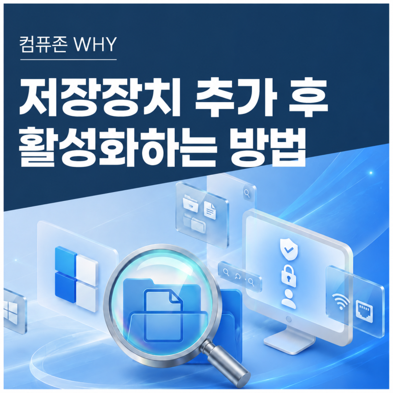 저장장치를 추가했는데 내 PC에 안 보이는 이유? 새 SSD HDD 활성화 방법