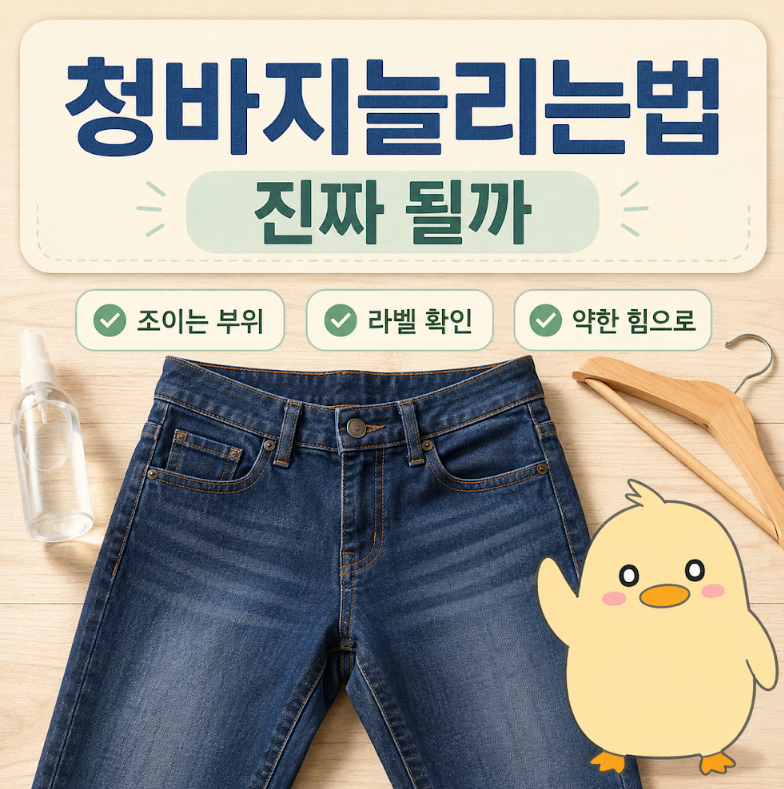 청바지늘리는법, 조이는 부위별로 순서가 달라요