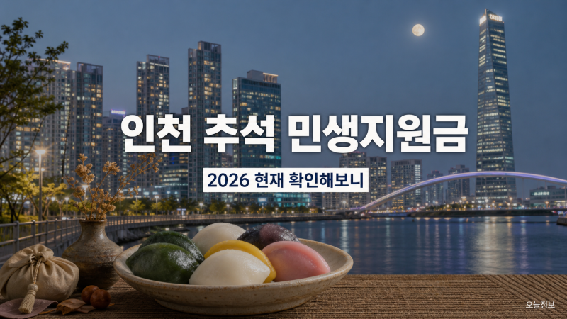 인천 추석 민생지원금 50만원 받을 수 있나? 2026년 현재 확인해보니