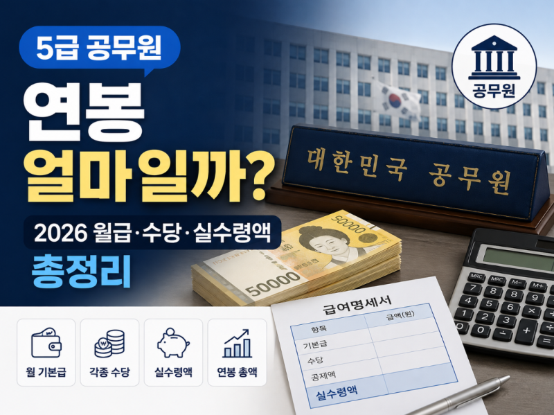 5급 공무원 연봉 얼마일까? 2026 월급·수당·실수령액 총정리