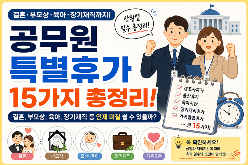 공무원 특별휴가, 이런 것도 된다고? 결혼·부모상·육아부터 장기재직까지 15가지