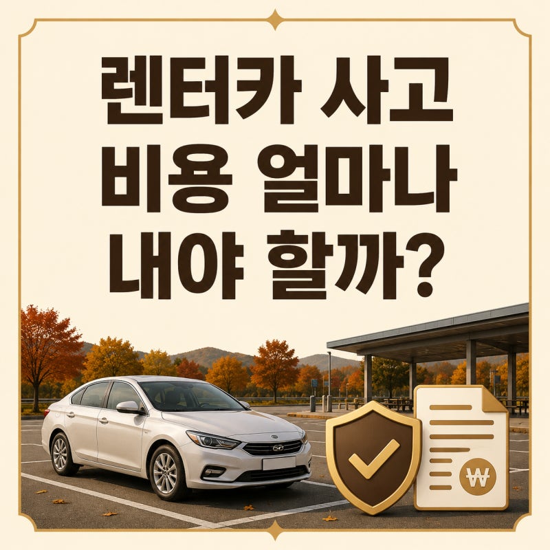 2026 추석 연휴 귀성길 렌터카 운전, 사고 나면 비용 얼마나 내야 할까?