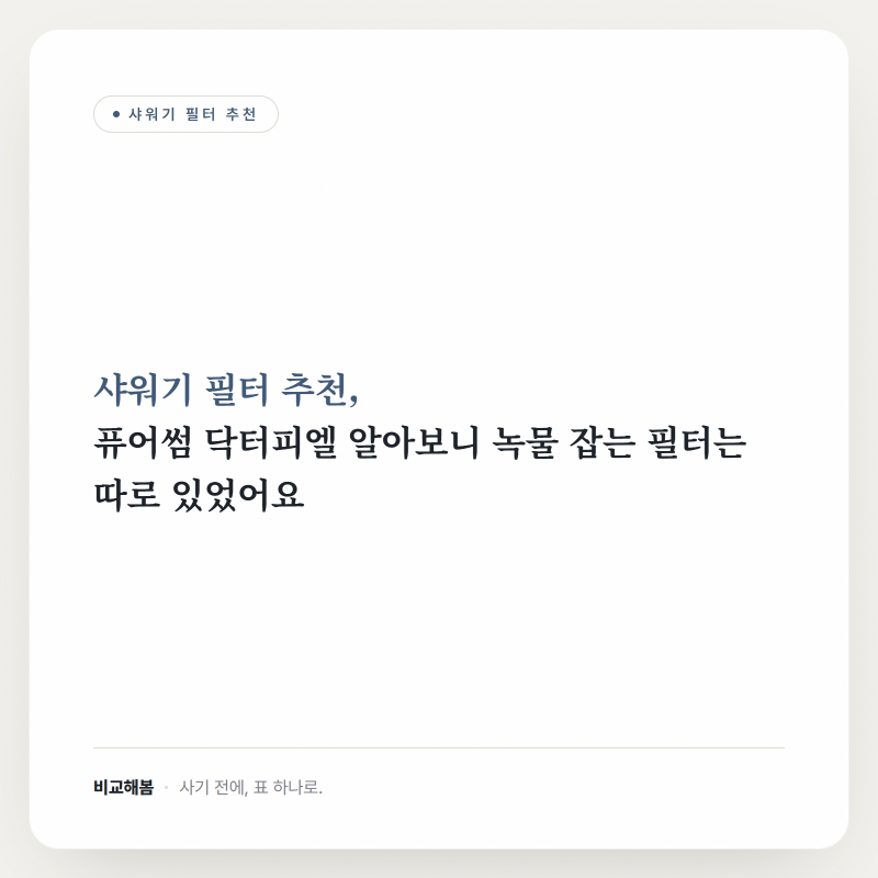샤워기 필터 추천, 퓨어썸 닥터피엘 알아보니 녹물 잡는 필터는 따로 있었어요