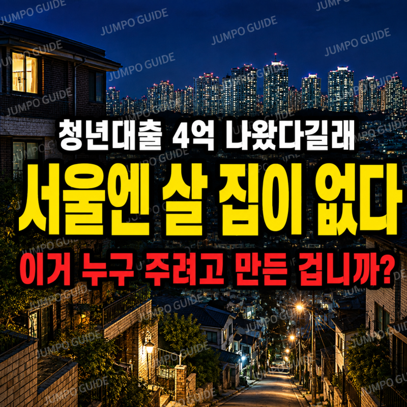 청년대출 4억 받아서 서울에 집 하나 사볼까? 근데 집이 없습니다