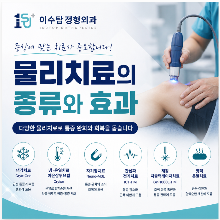 방배동 정형외과 물리치료의 종류와 효과, 증상에 맞는 치료가 중요한 이유