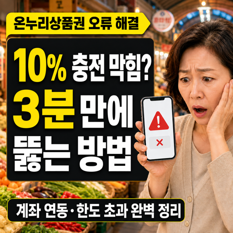 온누리상품권 10% 충전, 여기서 막히는 이유