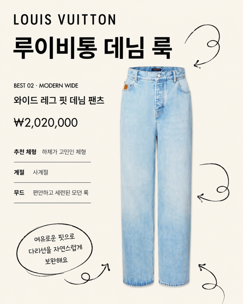 루이비통 데님 청바지 신상 스타일별 종류와 가격 빈티지샵 비교