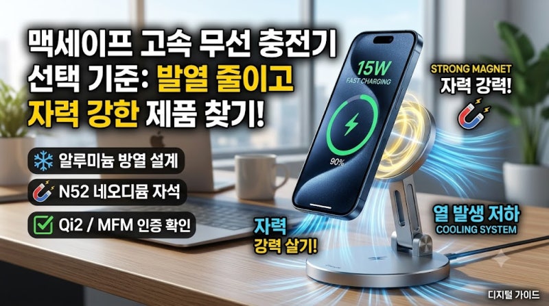 맥세이프 고속 무선 충전기 발열 줄이고 자력 강한 제품 고르는 핵심 기준
