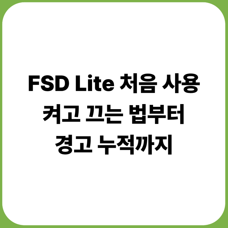 테슬라 FSD Lite 사용법｜처음 켜는 방법·속도 프로필·경고 누적 총정리