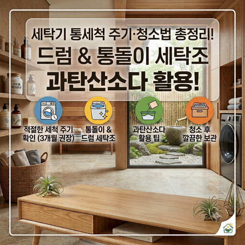 세탁기 통세척 주기 드럼 통돌이 세탁조 과탄산소다 청소법