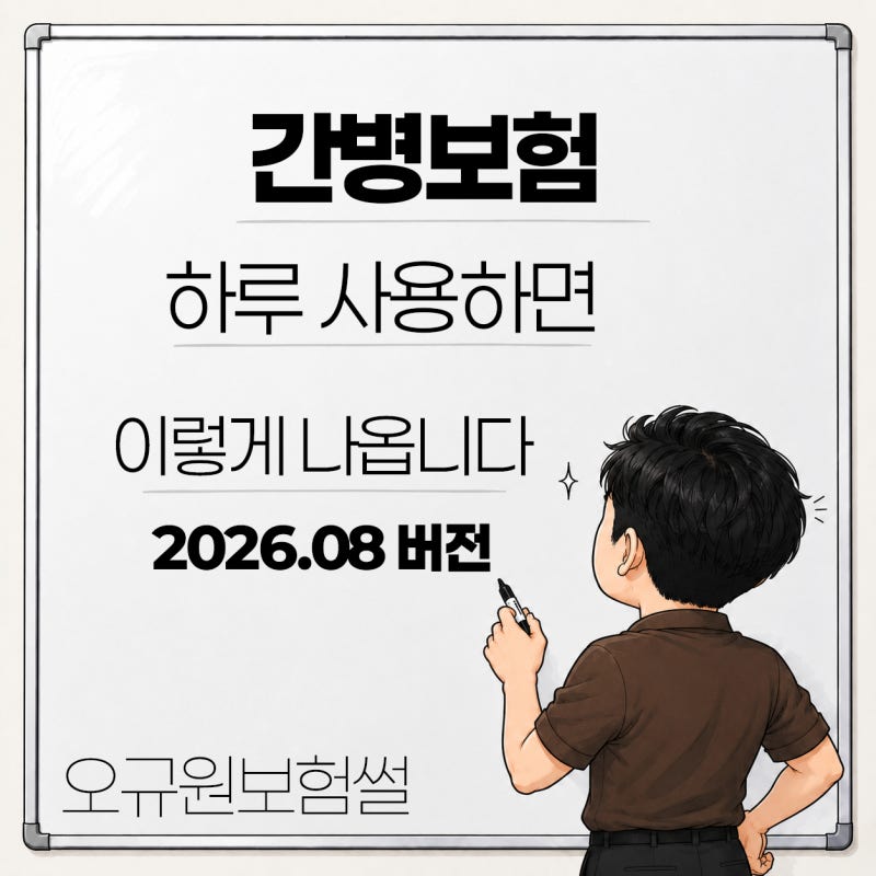 간병보험 보장금액, 예전 그대로 부활 (2026.08.20부터)