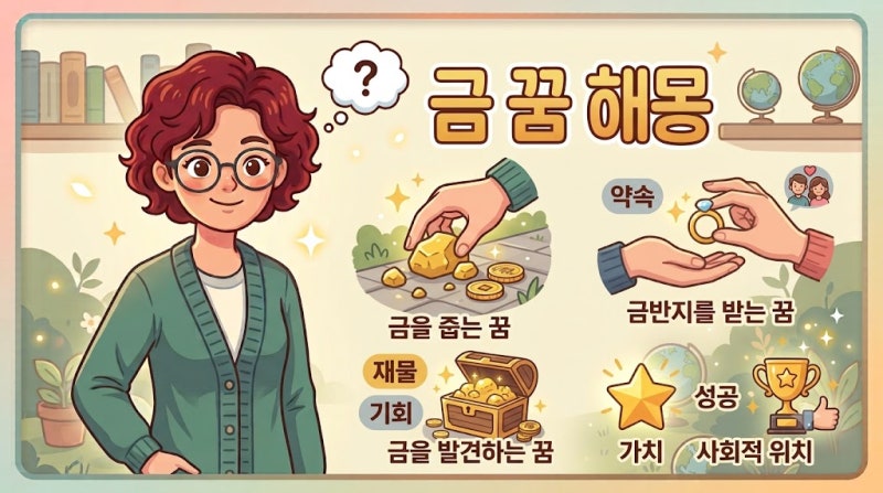 금 꿈 해몽, 금을 줍는 꿈부터 금반지를 받는 꿈까지