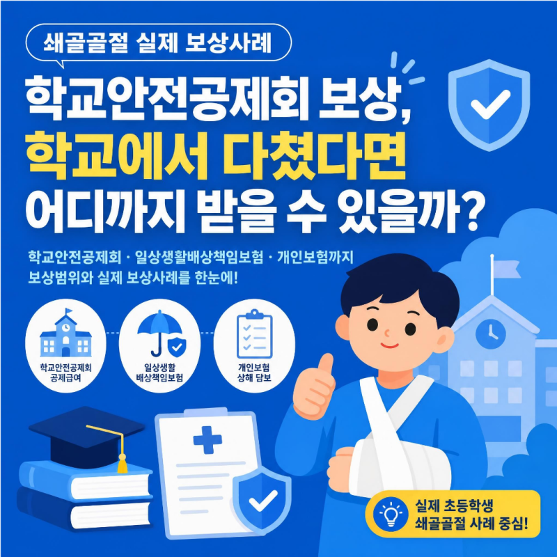 학교안전공제회 보상, 학교에서 다쳤다면 어디까지 받을 수 있을까?｜쇄골골절 실제 보상사....