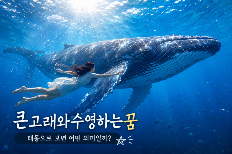 큰고래와수영하는꿈 태몽으로 보면 어떤 의미일까?
