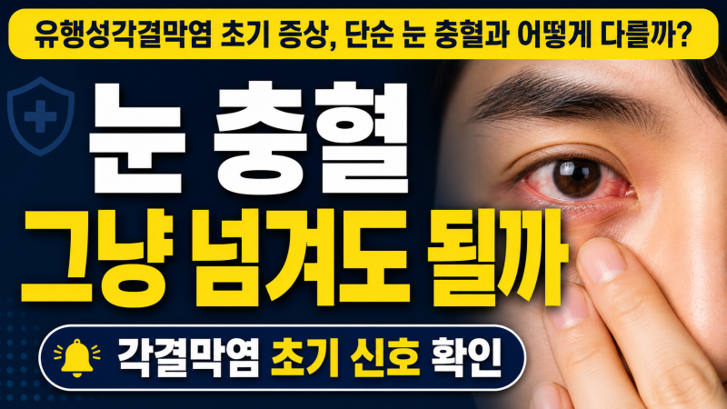 유행성각결막염 초기 증상, 단순 눈 충혈과 어떻게 다를까?