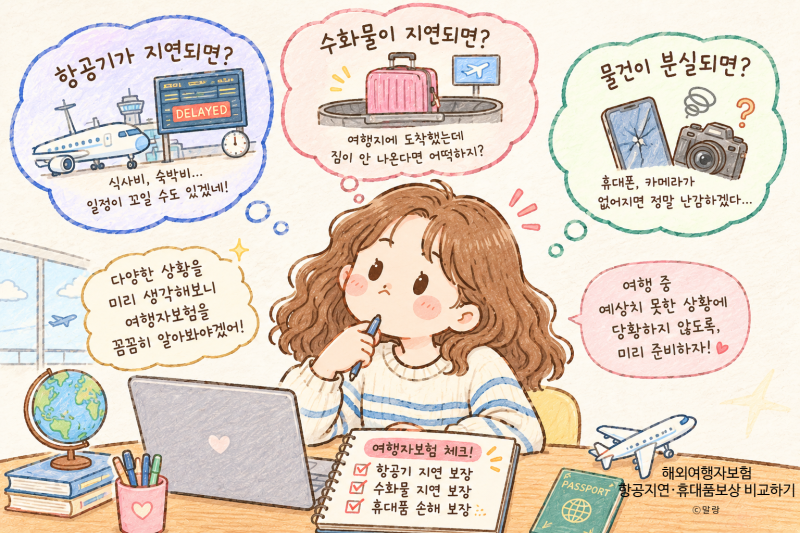 해외여행자보험 비교｜항공기 지연·수화물 지연·휴대품 손해 확인