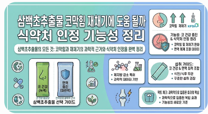 삼백초추출물 코막힘 재채기에 도움 될까 식약처 인정 기능성 정리