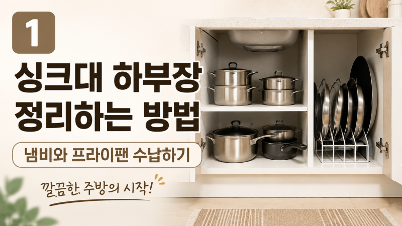 싱크대 하부장 정리하는 방법｜냄비와 프라이팬 수납하기