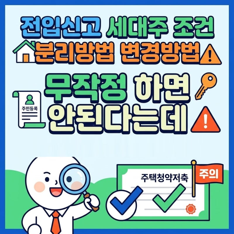 전입신고 세대주 조건 분리방법 변경방법 무작정 하면 안된다는데