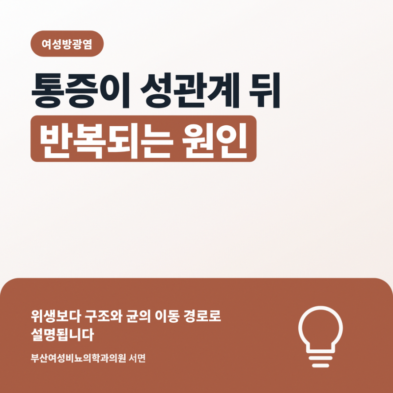여성방광염 통증이 성관계 뒤 반복되는 원인