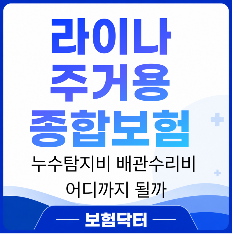 라이나 주거용 종합보험 누수탐지비 배관수리비 어디까지 될까