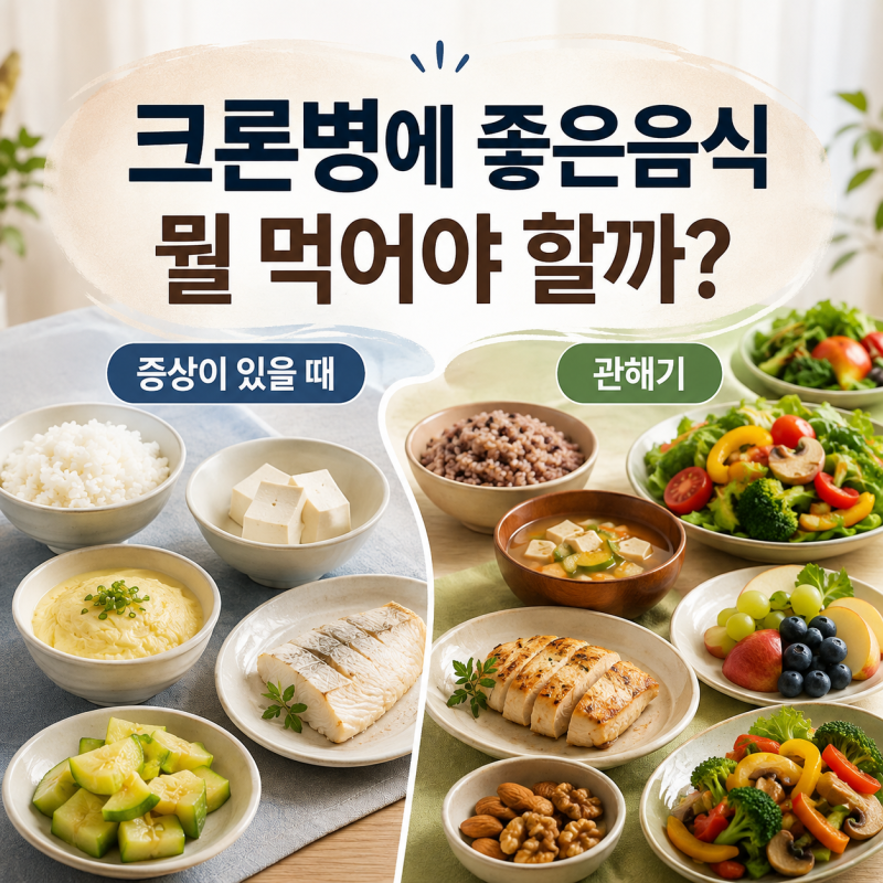크론병에 좋은 음식 무엇일까? 증상 있을 때와 관해기 식단 차이
