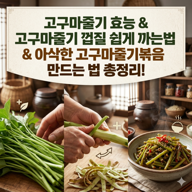고구마줄기 효능 & 고구마줄기 껍질 쉽게 까는법 & 고구마줄기 요리