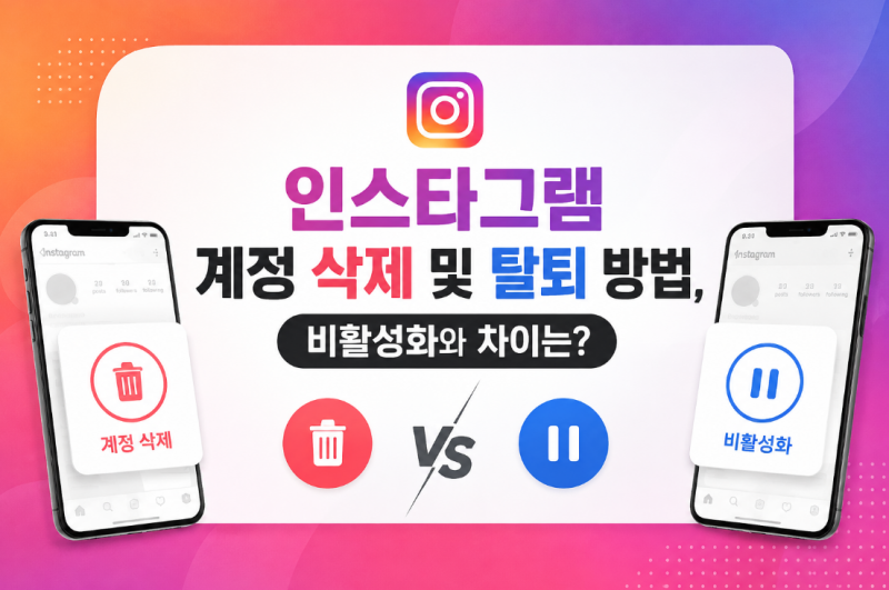 인스타그램 계정 삭제 및 탈퇴 방법, 비활성화와 차이는?