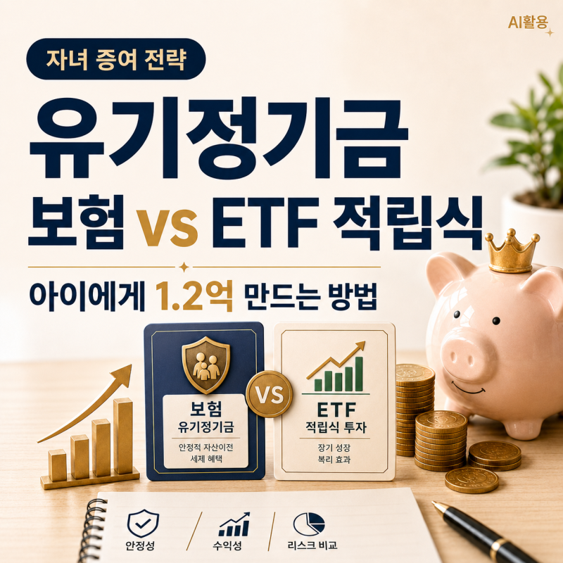 유기정기금 증여┃보험 vs ETF 적립식으로 자녀 1.2억 만드는 방법