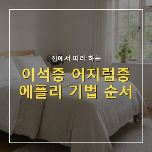 이석증 자가치료, 집에서 에플리 기법 따라 하는 순서와 주의점