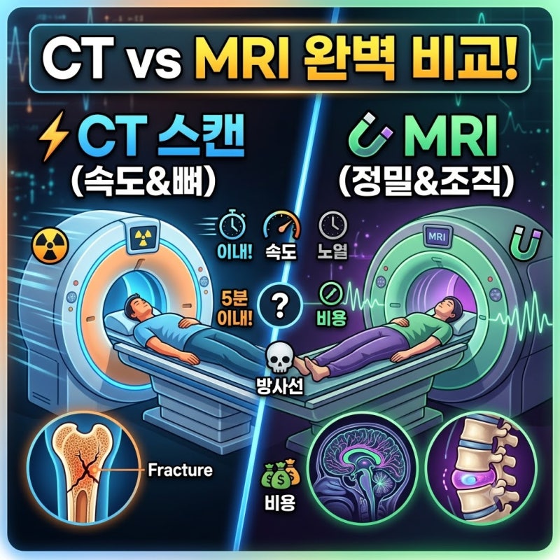 CT와 MRI 차이 완벽 정리! 비용부터 방사선, 검사 부위까지 한눈에 비교하기 ✨