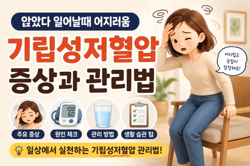 앉았다 일어날 때 어지러움 그냥 둬도 될까?기립성 저혈압 원인과 증상