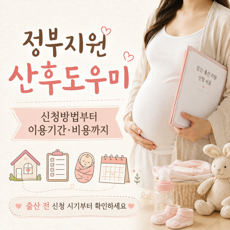 정부지원 산후도우미 신청방법부터 이용기간 비용까지