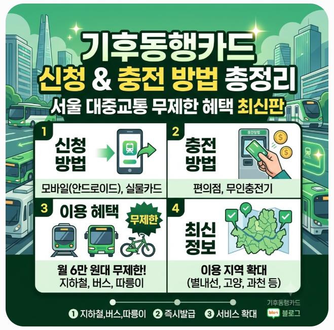 기후동행카드 신청 및 충전 방법 총정리, 요즘 핫한 서울 대중교통 무제한 혜택 최신판