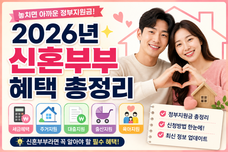 2026년 신혼부부 혜택 총정리｜놓치면 아까운 정부지원금