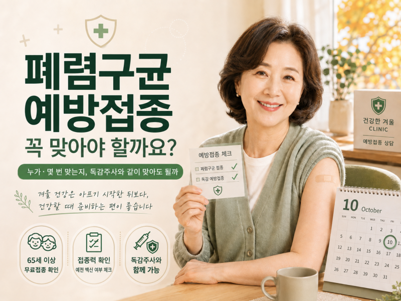 폐렴구균 예방접종 꼭 맞아야 할까요?｜누가·몇 번 맞는지, 독감주사와 같이 맞아도 될까
