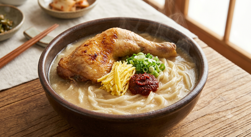 통닭다리 닭칼국수