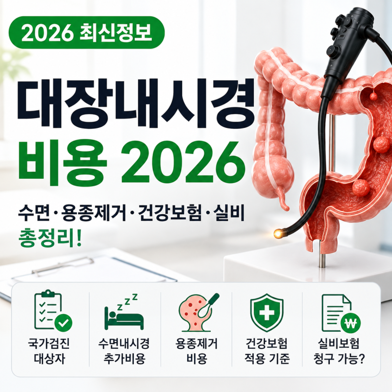 대장내시경 비용 2026｜수면내시경·용종제거·건강보험·실비 총정리