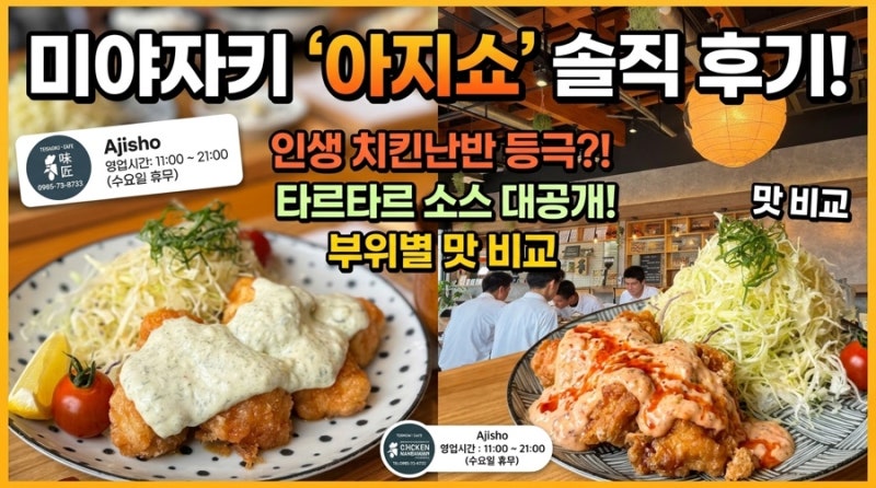 [미야자키 맛집] 현지인 추천 미야자키 치킨난반 전문점 '아지쇼 오츠카점(Ajisho Otsuka)' 솔직 ....