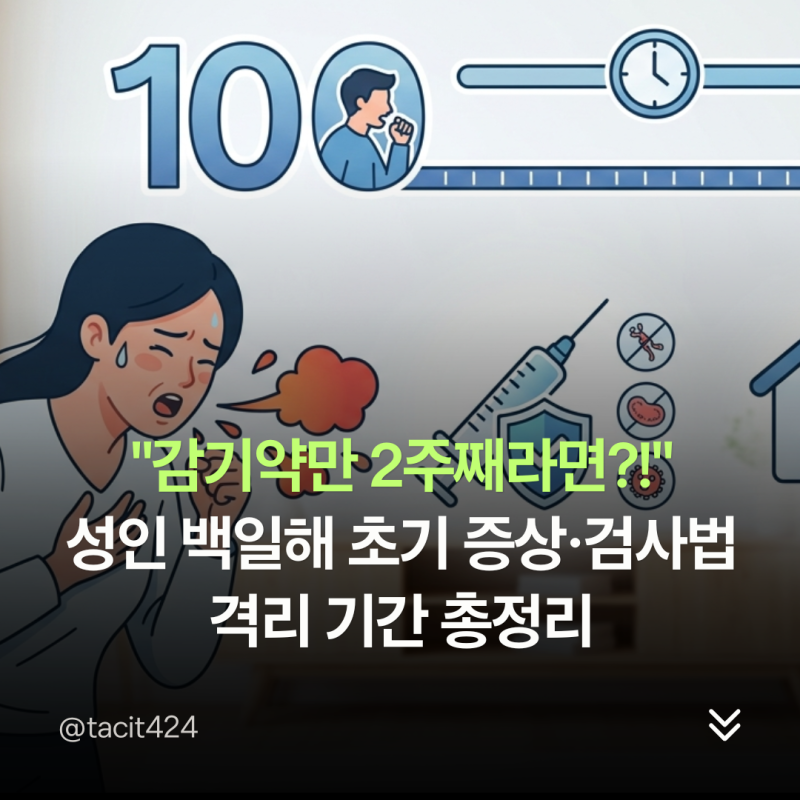 "감기약만 2주째라면 의심하세요" 성인 백일해 초기 증상·검사법·격리 기간 총정리, 방치하....