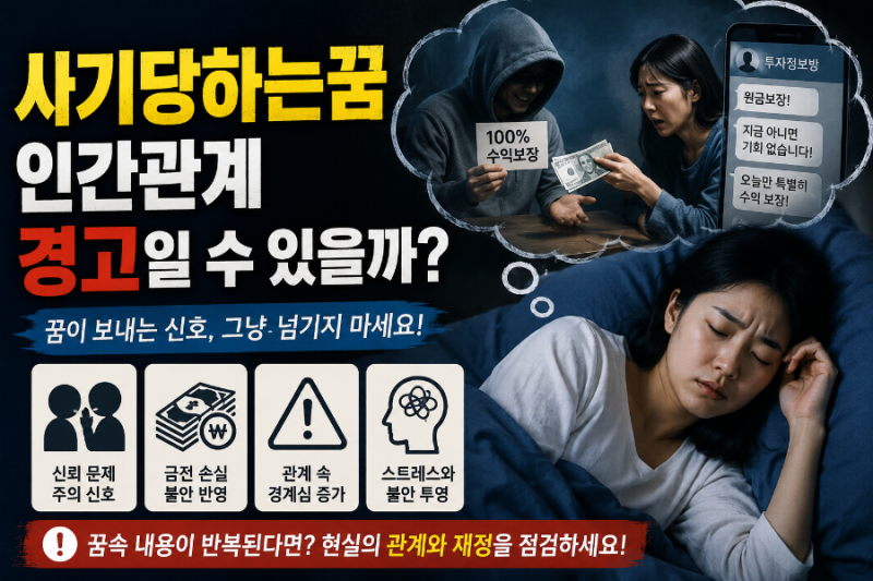 사기당하는꿈 인간관계 경고일 수 있을까?