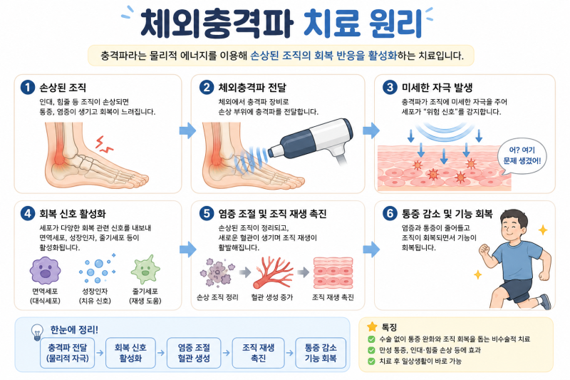 체외충격파는 왜 아플까? 아픈 곳을 자극하는 체외충격파 치료 원리