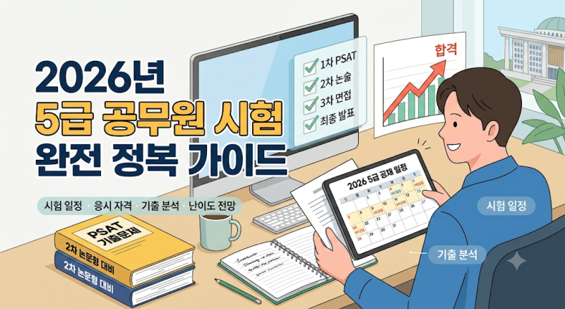 2026년 5급 공무원 시험일정 발표! 자격 조건부터 2차 기출·난이도 완벽 정리