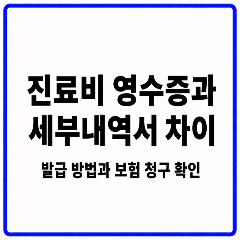 진료비 영수증과 세부내역서 차이｜발급 방법과 보험 청구 확인