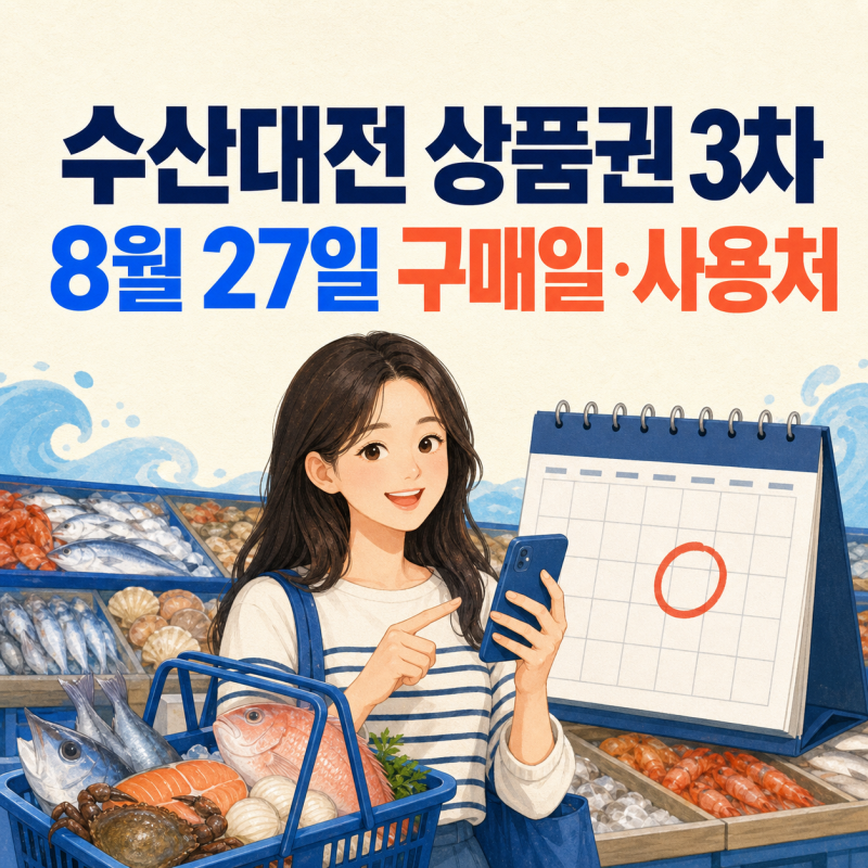 2026 대한민국 수산대전 상품권 3차 구매일 8월 27일, 사용처·2차 구매 실패 후기