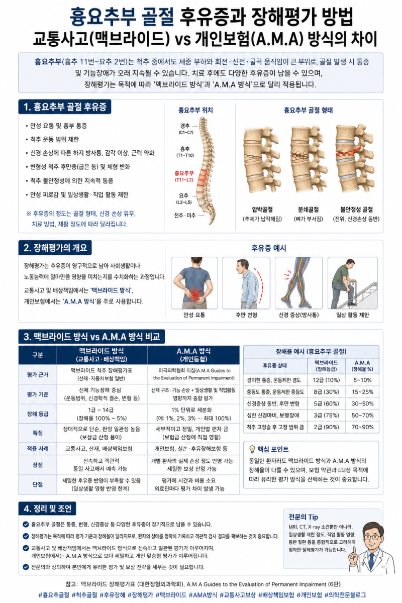 흉요추부 골절 후유증과 장해평가_Prepared by 서호석손해사정사