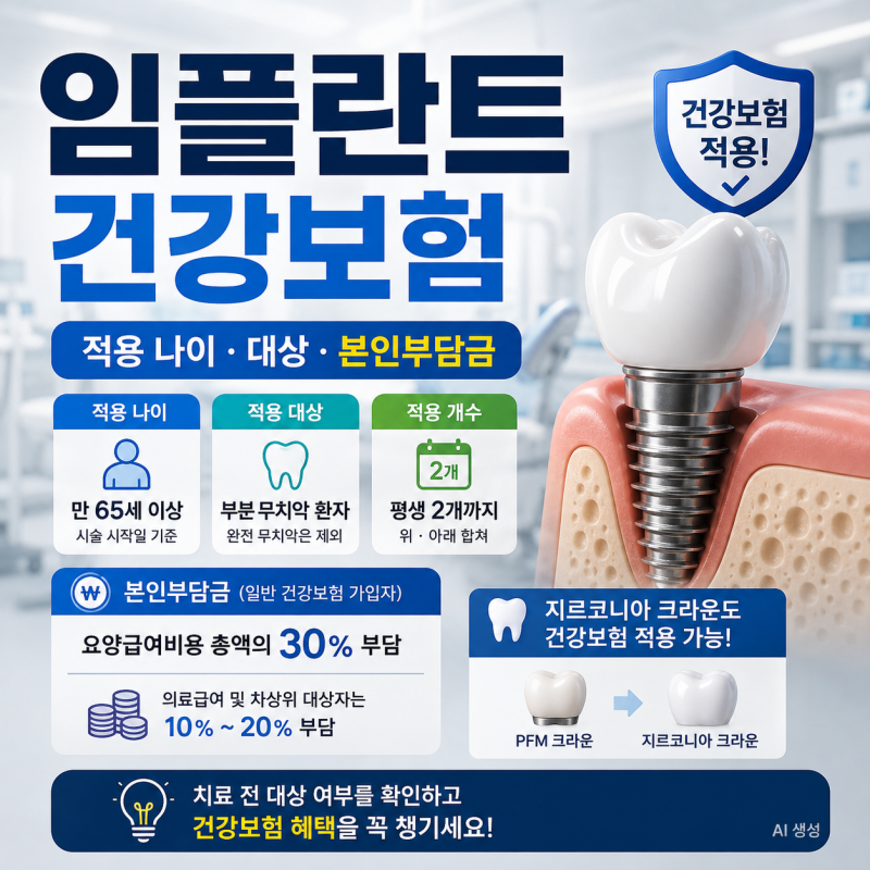 임플란트 건강보험｜적용 나이·대상·본인부담금