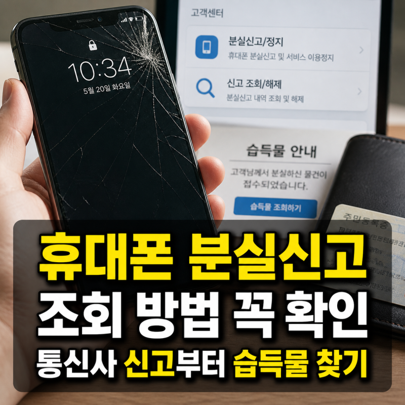 휴대폰 분실신고 조회 방법, 통신사 신고부터 습득물 찾기까지