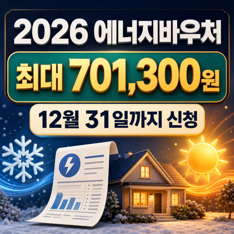 2026 에너지바우처 신청기간·지원금액,65세 이상 노인세대 조건은?